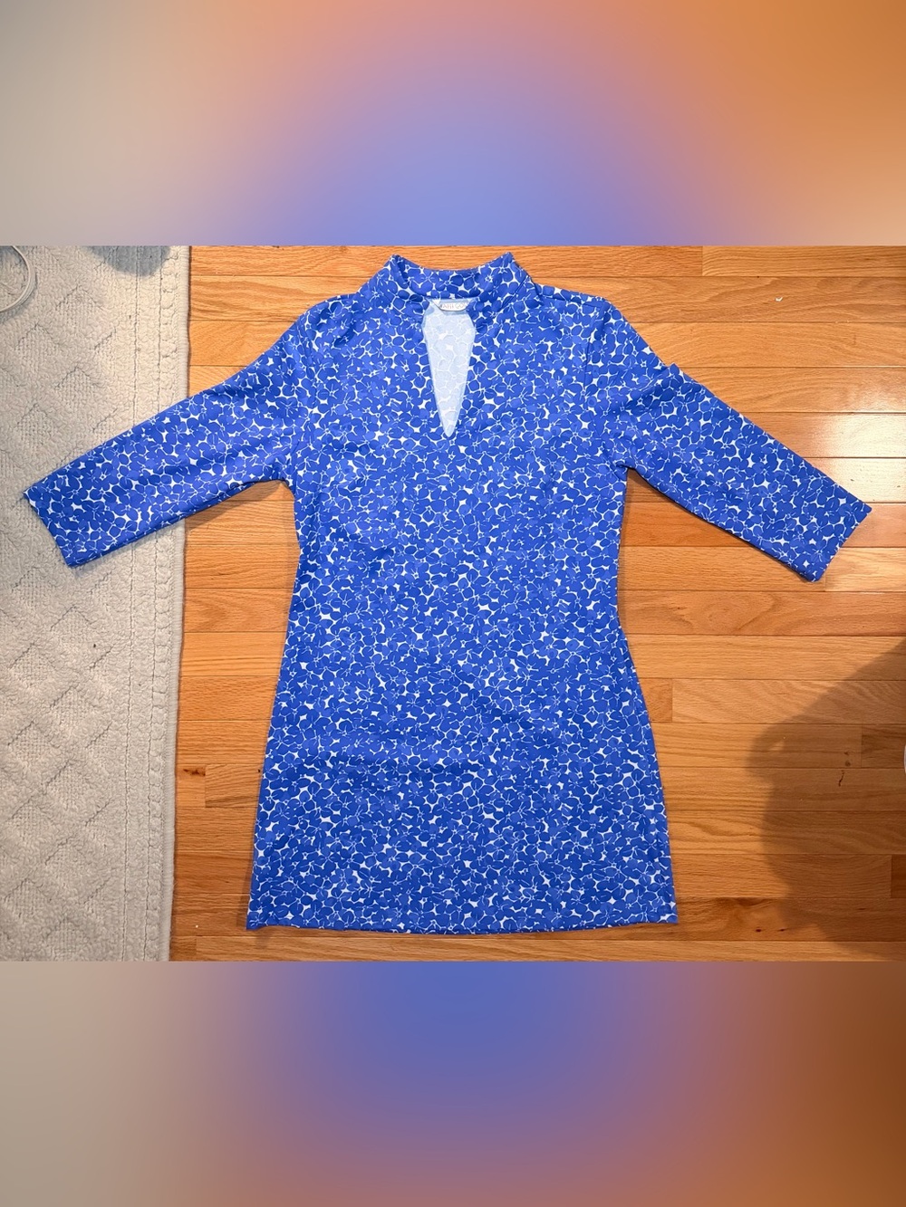 Mahi Gold Charleston Dress Claire’s Buds Stretch 3/4 Sleeve #preppy #golf #fall